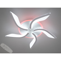 Унікальна стельова led люстра на пульті з підсвіткою, 50W, біла
