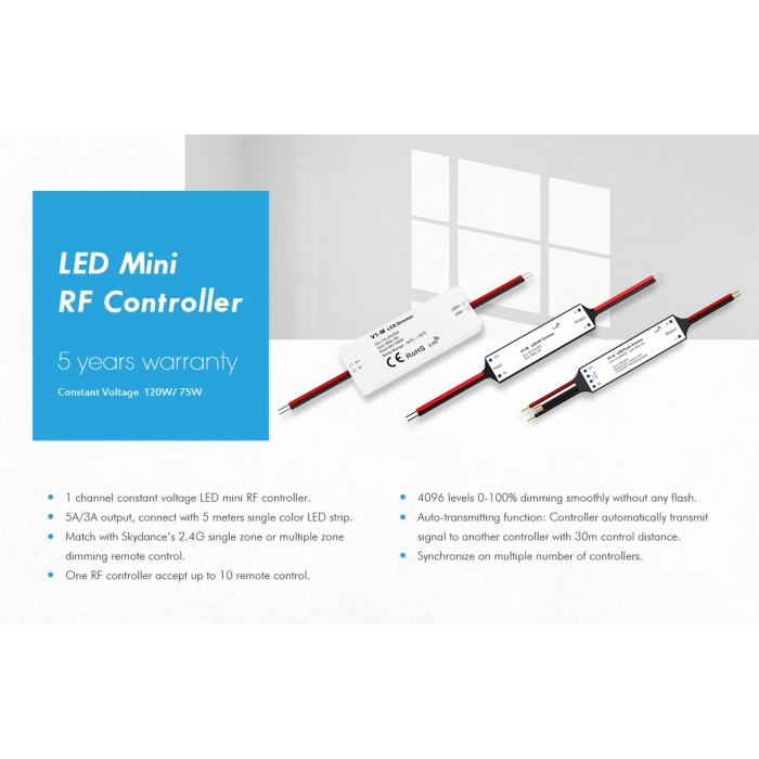LED-контролер DEYA 12-24VDC, 5A*1CH (V1-M)
