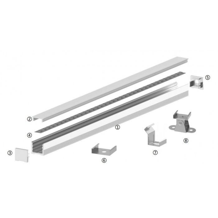 LED-профіль накладний, 2,5 метра (LS1613black)