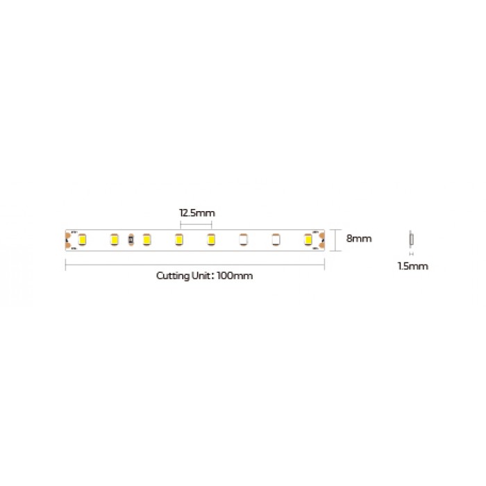 LED стрічка COLORS 80-2835-24V-IP33 6.6W 828Lm 3000K 5м (D880-24V-8mm-WW)