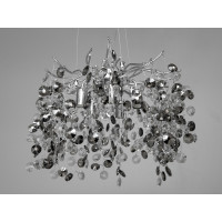 Елегантна підвісна кришталева люстра на кухню, 6 ламп, хром