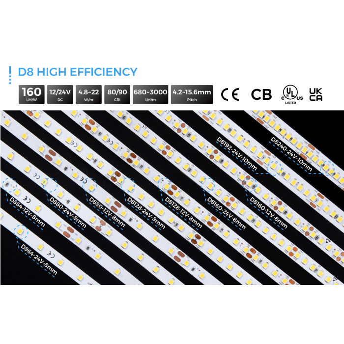 LED стрічка COLORS 80-2835-24V-IP33 6.6W 828Lm 3000K 5м (D880-24V-8mm-WW)