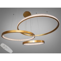 Світлодіодна підвісна люстра з пультом, димером, 165Вт, золото