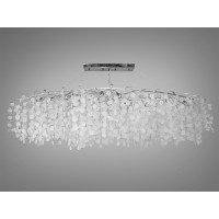 Інноваційна кришталева люстра Гліцинія витягнутої форми,15 ламп, хром