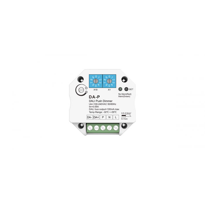 Димер DEYA 100-240VAC, 16VDC, 100mA, DALI Push (DA-P)