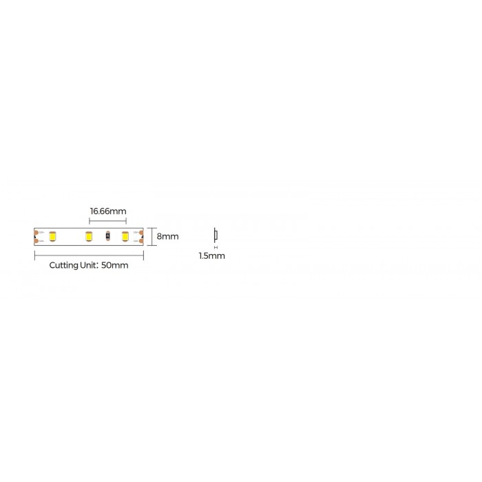 LED стрічка COLORS 60-2835-12V-IP20 4.2W 399Lm 3000K 5м (D860-12V-8mm-WW)