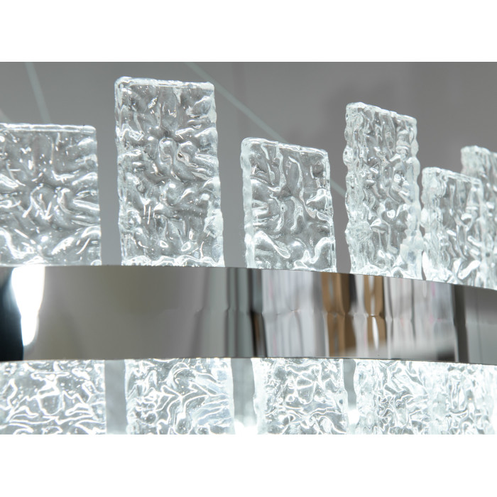 Кругла кришталева світлодіодна люстра для кухні потужністю 90 Вт, хром