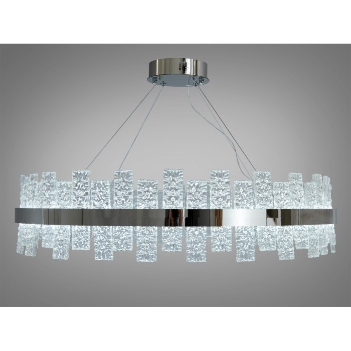 Кругла кришталева світлодіодна люстра для кухні потужністю 90 Вт, хром