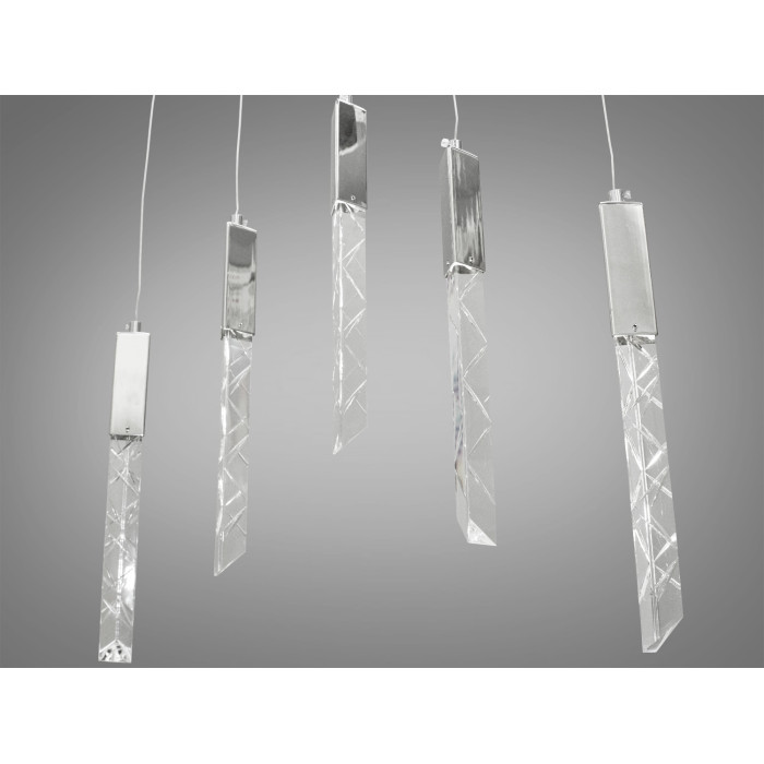 Сучасна світлодіодна люстра потужністю 12W, колір-хром