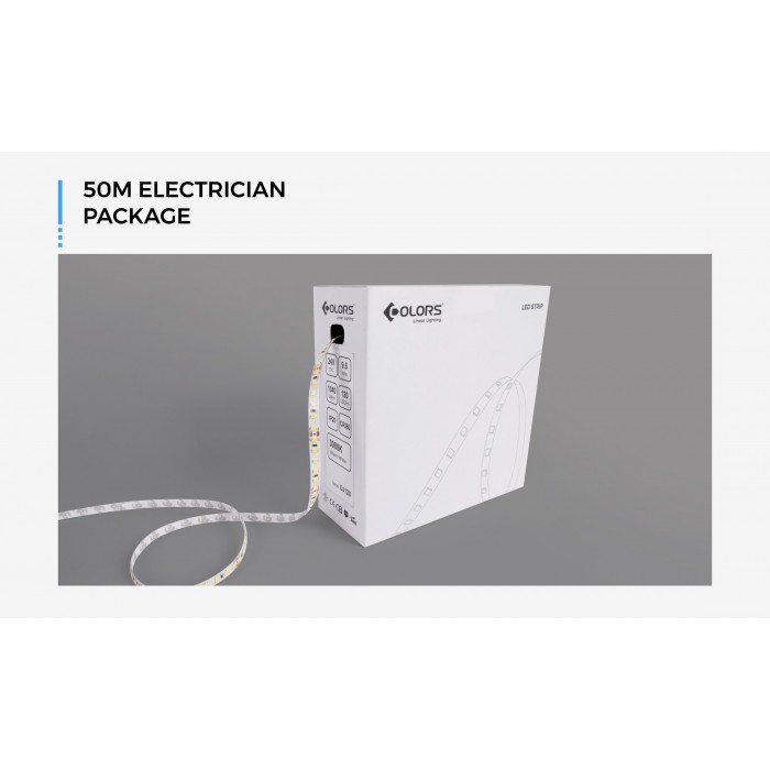 LED стрічка COLORS 60-2835-12V-IP55 4,4W 3800K 5м (DJ60-12V-8mm-IP55-NW)