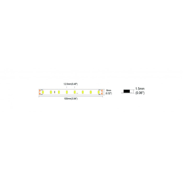 LED стрічка COLORS 80-2835-24V-IP20 6.6W 1055Lm 4000K 5м (DR880-24V-8mm-NW)