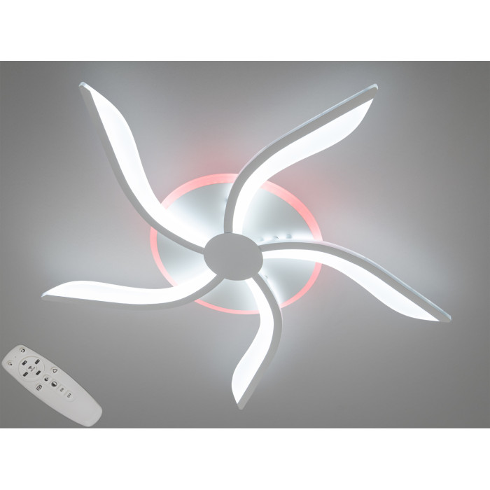 Стельова led люстра з пультом, підсвіткою, 53W, біла