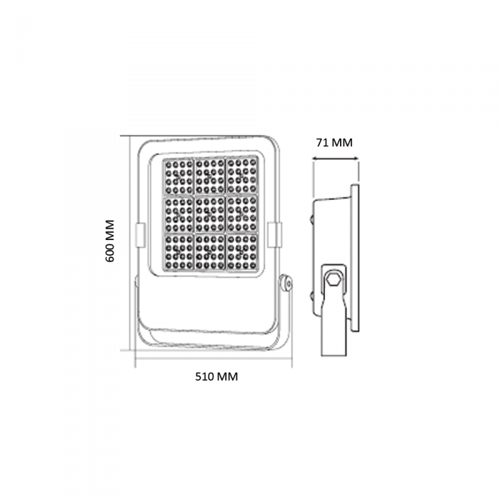 BORNEO-600 Прожектор SMD LED 600W 6400K 72000Lm 100-265V IP65 ЧОРНИЙ 600*510мм/1