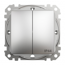 Двокл вим IP44 Мат ал Sedna Elements, Матовий алюміній, Вимикач