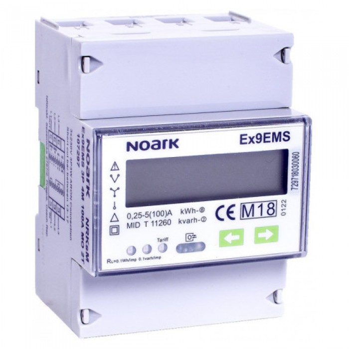 Лічильник електроенергії 3-фазний, 4 MU, 100 A, 2-тарифний, LCD дисплей