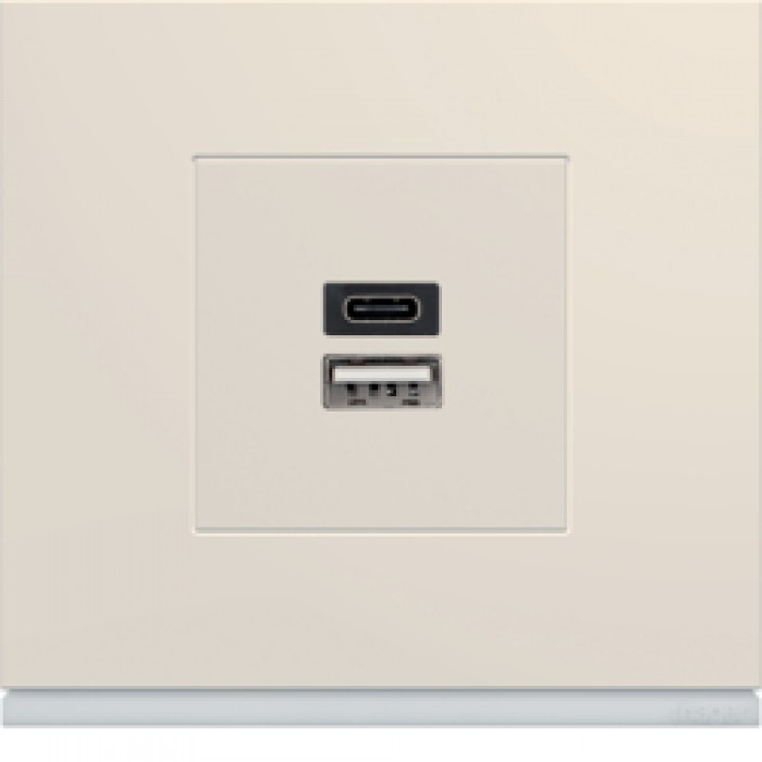 Розетка 1xUSB-A, 1xUSB-C, 3А, Lumina/Gallery