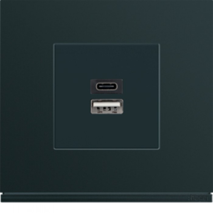 Розетка 1xUSB-A, 1xUSB-C, 3А, Lumina/Gallery
