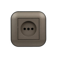 Розетка Loft мока+чорний/12/120, Мока, Розетка 1-а