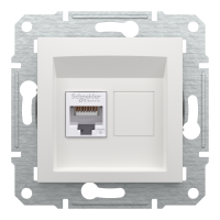 Розетка RJ45 UTP кат 6 білий Asfora б/р, Asfora