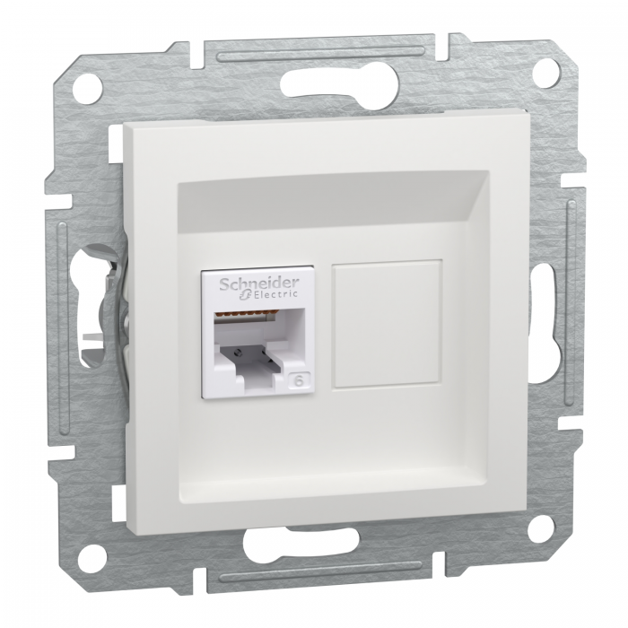 Розетка RJ45 UTP кат 6 білий Asfora б/р, Asfora