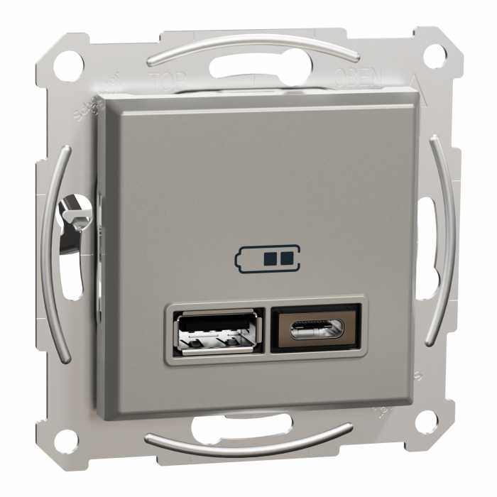 USB розетка тип А+С 2,4 А бронза Asfora, Asfora
