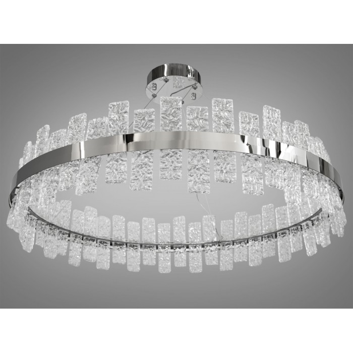 Кругла кришталева світлодіодна люстра для кухні потужністю 90 Вт, хром