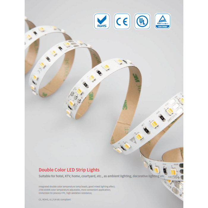Світлодіодна стрічка RISHANG 60-5050-24V-IP20 10.8W 2700K/6500K 5м (RD0060AC-B-MW)