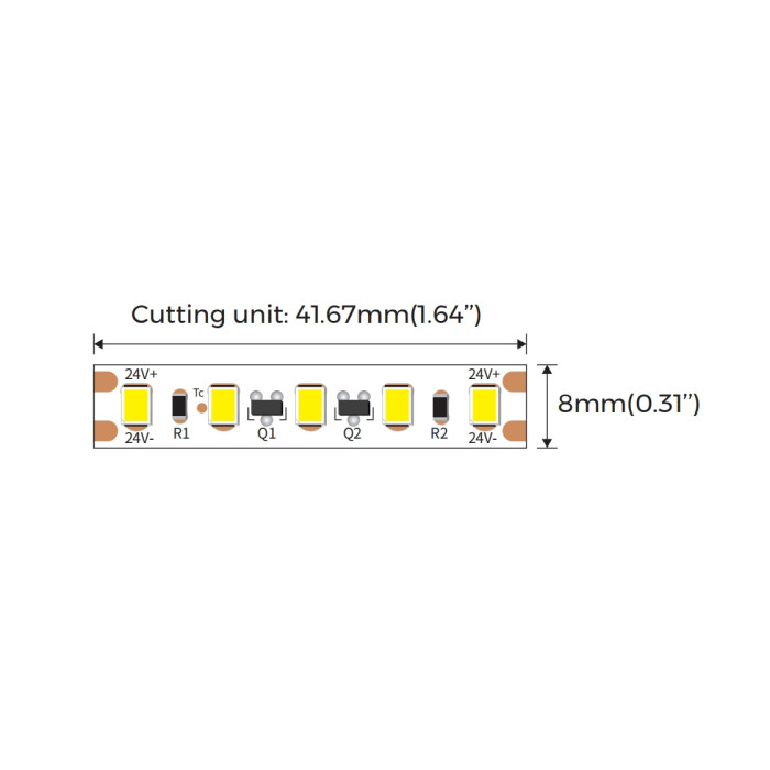 LED стрічка COLORS 120-2835-24V-IP20 9,6W 760Lm 4000K 20м (DJS120-24V-8mm-NW)