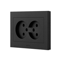 Розетка 2-а. Grano чорна/12/72, Чорний металік, Розетка 2-а