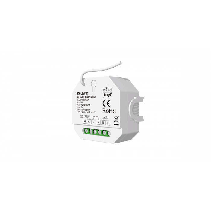 Релейний модуль вимикач DALI WIFI+RF 15A*1CH 100-240VAC (SS-L(WT))