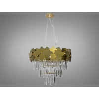 Багата кришталева люстра торт на 10 ламп, колір-золото