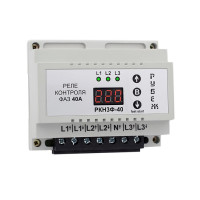 Реле контролю напруги трифазне на DIN-рейку Rubezh РКН3Ф-40 (40А, 220В)