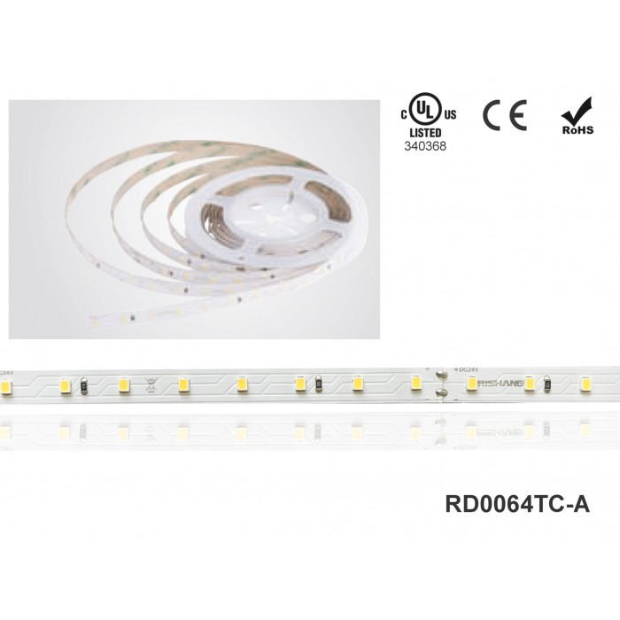 LED стрічка RISHANG 64-2835-24V-IP20 6W 880Lm 3000K 5м (RD0064TC-A-WW)