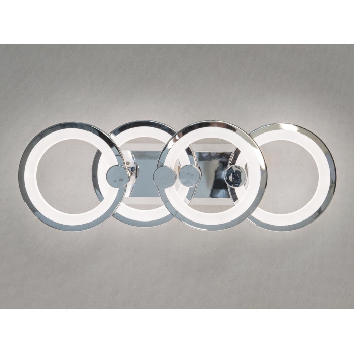 Сучасна стельова LED люстра з пультом, підсвічуванням, 65W, хром