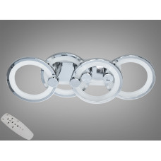 Сучасна стельова LED люстра з пультом, підсвічуванням, 65W, хром