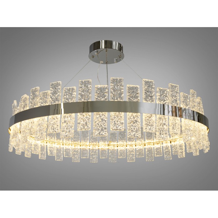 Кругла кришталева світлодіодна люстра для кухні потужністю 90 Вт, хром