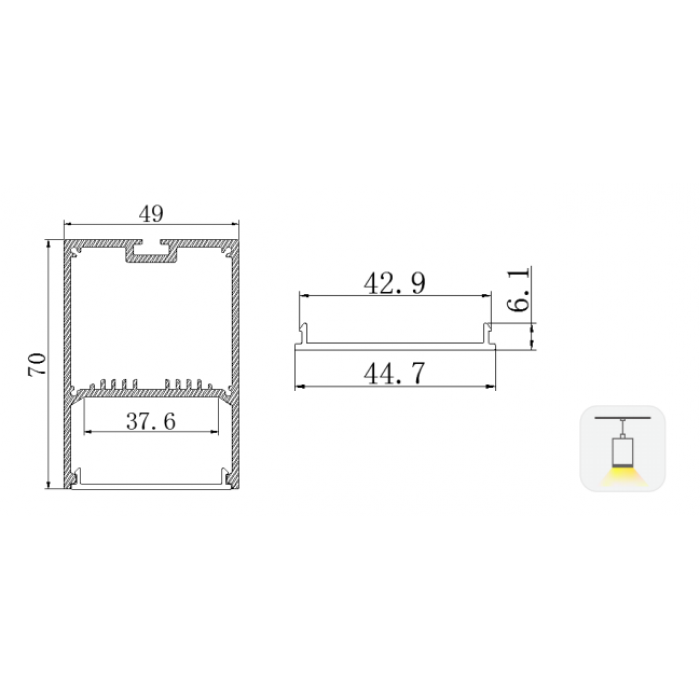 LED-профіль підвісний LS4970 (2,5 метра)