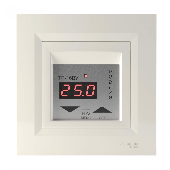 Терморегулятор для теплої підлоги Rubezh ТР-16ВУм серія Schneider Asfora (16А, 220В, крем)