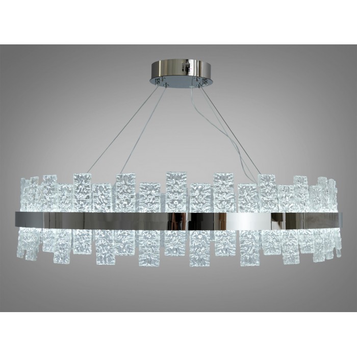 Кругла кришталева світлодіодна люстра для кухні потужністю 90 Вт, хром