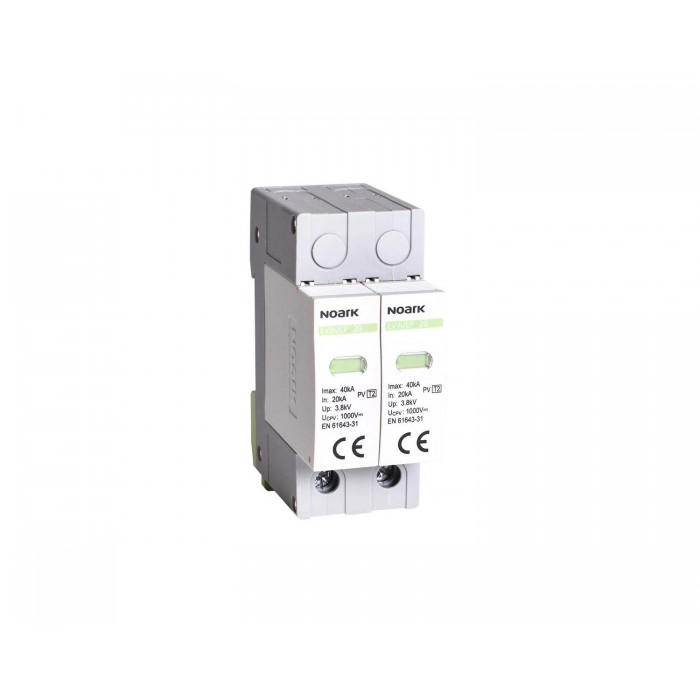 DC ПЗІП Ex9UEP, з дод. контактом, Клас ІІ, In=20kA, 1200V DC, 2 модулі, для не заземлених PV систем