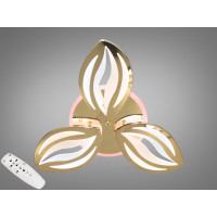 Стельова лед люстра з диммером і LED підсвічуванням, 70W, золото