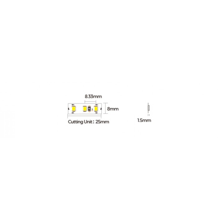 LED стрічка COLORS 120-2835-12V-IP33 8.8W 1040Lm 4000K 5м (DJ120-12V-8mm-NW)