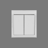 Вимикач накладний 2-клв. білий NIVO, Білий, Вимикач