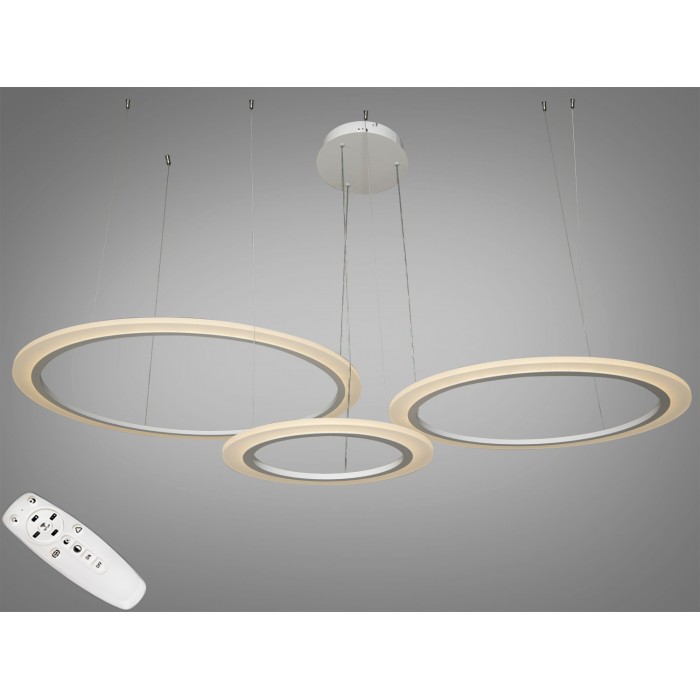 Гармонійна новинка, світлодіодна люстра на тросах, 115 Вт, біла