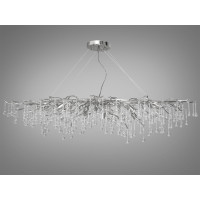 Унікальна кришталева люстра витягнутої форми на 12 ламп, хром