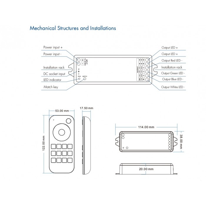 LED Пульт и контролер DEYA 4A*4CH (RT4+VP)