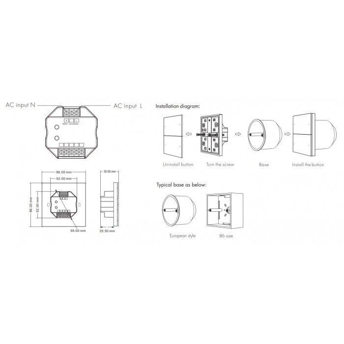 Сенсорна панель DEYA ZigBee на 1 зону (PK8(WZS)-Dark-grey)