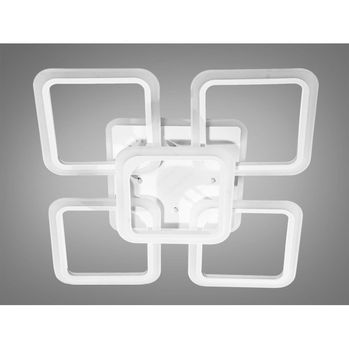 Біла LED люстра під стелю в спальню з підсвіткою, дімером, 125W