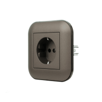 Розетка з заз.Loft мока+чорний/12/120, Мока, Розетка з заз.