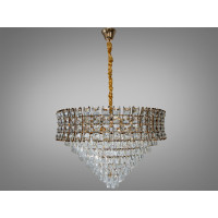 Кришталева люстра для вітальні на 16 ламп, колір золото